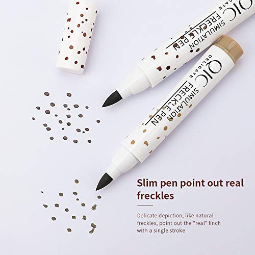 [Australia] - 2 Pack Freckle Pen, Waterproof Lasting Natural Like Face Freckle Makeup Pen for Natural Effortless Sunkissed Makeup(Dark brown) Dark brown 