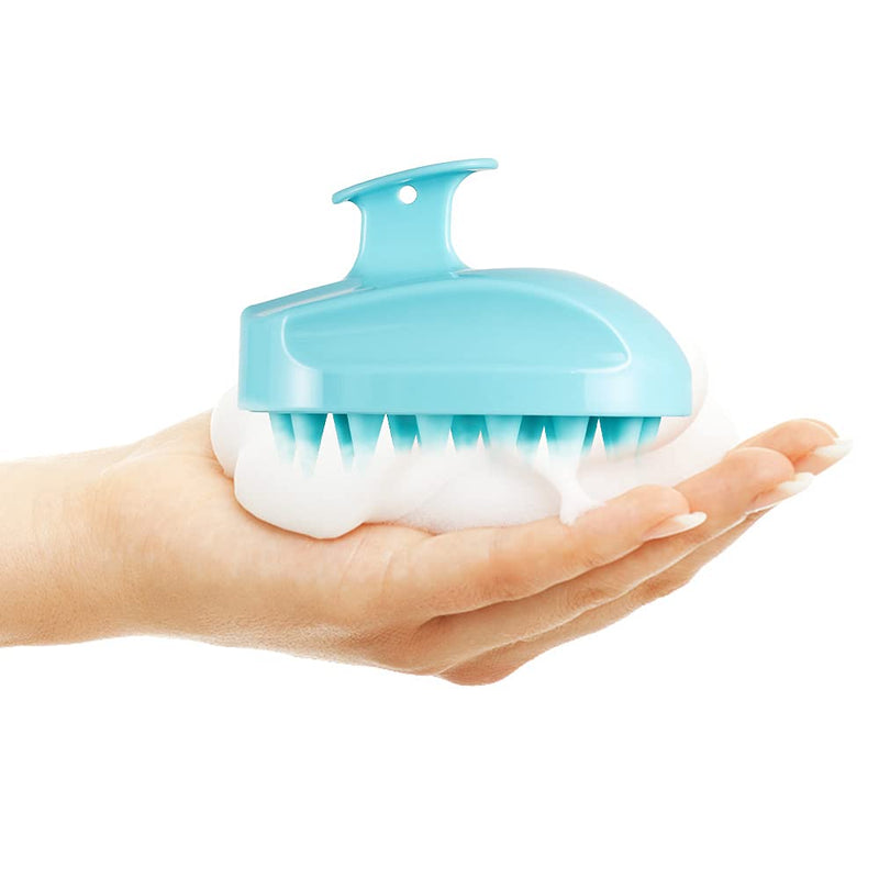 [Australia] - Scalp Massager, Soft Silicone Shampoo Brush Hair Scrub Brush for Wet and Dry Hair Head Massager to Clean Hair, Reduce Dandruff, Massage Scalp, Promote Hair Growth, Blue Light Blue 