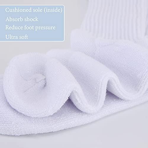 [Australia] - Athlemo 6 Pairs Bamboo Diabetic Socks for Men No-Binding Circulation Crew Seamless & Cushioned Breathable Anti-Odor Black 9-11 Black(6 Pairs) Sock size9-11, Womens shoe size5-10 