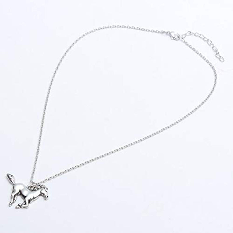 [Australia] - Horse Pendant Horse Necklaces for Girls Teen Birthday Gift (Silver 01) 