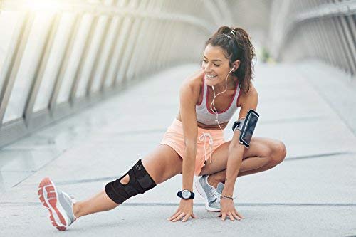 [Australia] - Doctor Developed Premium Copper Lined Knee Support Brace and Doctor Written Handbook - Guaranteed Relief & Support for Knee Injuries and Other Knee Conditions (Black) Black 
