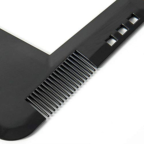 [Australia] - Harlington Group Beard Shaping Tool + Nose Hair Scissors Beard Styling Comb and Template Men's Facial Hair Shaper for Curve Cut, Edging, Neckline, Step Cut & Goatee Beard 