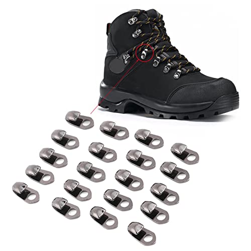 [Australia] - 20 Buckles Decorative Hook Shoe Repair Accessories Safety Shoes Lace Hook Camping Hiking Accessories Boot Hook Lace Accessories Rivet Repair/Camping/Hiking Accessories 