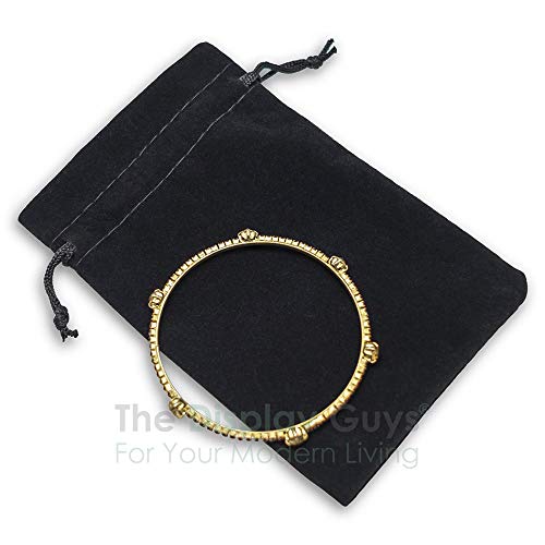 [Australia] - 48-Pack Large Heavyweight Velvet Bags with Cord Drawstring (4x6, Black) for Tarot Dice Jewelry Stone Crystal Pouches by TheDisplayGuys 