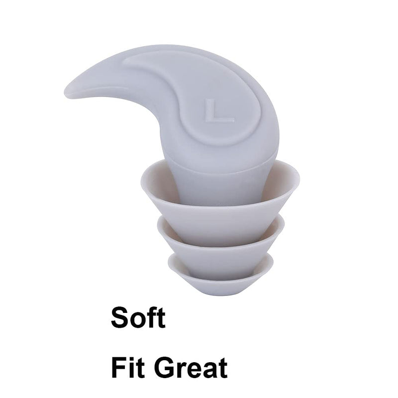 [Australia] - Silicone Ear Plugs for Sleeping Noise Reduction Ear Plugs Comfortable Silicone Ear Plug Sound Blocking Earplugs 1 Pair for Sleep Snoring Swimming Concert Musician Construction Shooting (White) White 