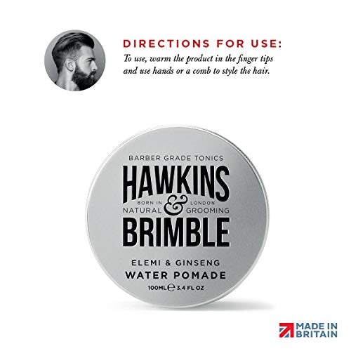 [Australia] - Hawkins & Brimble Mens Water Pomade 100ml - H2O Based Hair Styling/Grooming | Firm Hold Allows for Re Styling | High Shine Non Greasy Finish and Washes Out Easily 