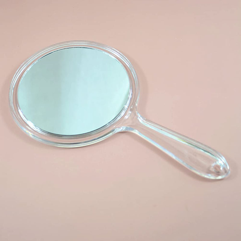 [Australia] - Minkissy Handheld Mirrors, 2Pcs Double- Sided Hand Mirror 1X/ 3X Magnifying Mirror Travel Makeup Mirror with Handle Makeup Tool (Clear) 