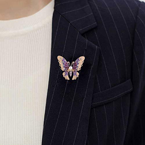 [Australia] - YOUYUZU Vintage Butterfly Brooch Jewelry Rhinestone and Faux Pearl Brooches Pin for Women 