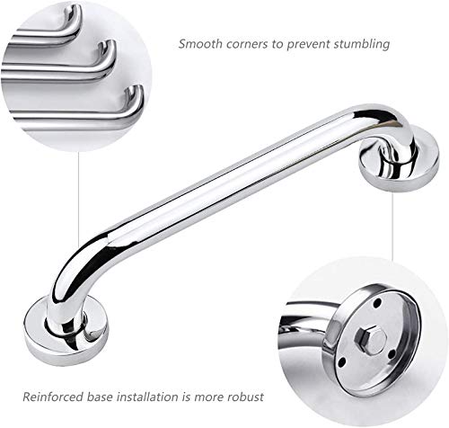[Australia] - Bathroom Grab Bar Stainless Steel Bath Grab Safety Hand Rail Support Shower Toilet Aid for Disabled Elderly Children Mobility & Daily Living Aids 30CM 