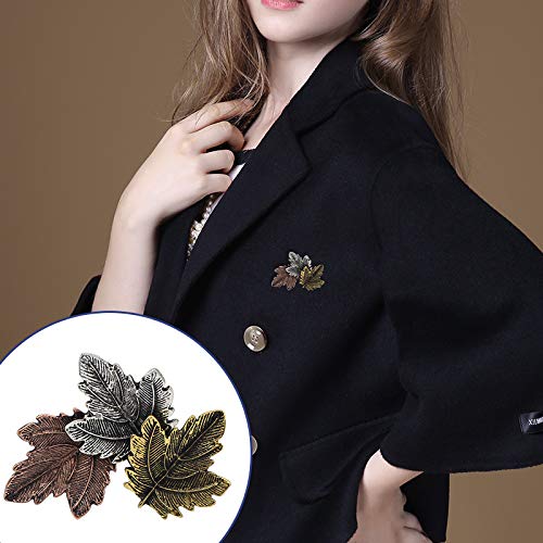 [Australia] - Vintage Broches Girls Pin Maple Leaf Brooch Bronze Brooches Pins Exquisite Collar for Women Dance Party Accessories 