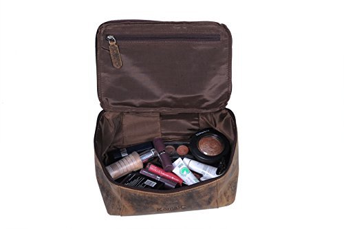 [Australia] - KomalC Genuine Unisex Vanity Leather Dopp kit - Travel Toiletry Bag Shaving Kit 