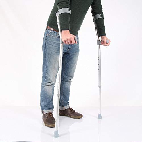 [Australia] - Days Adjustable Crutches for Adults, Comfort Handle, Lightweight Mobility Aid, Handle to Ground Height 64 cm-94 cm Comfy Double Adjustable, 640 - 940mm 