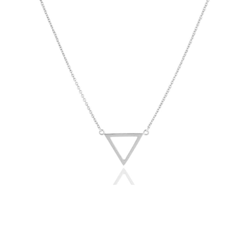 [Australia] - LANG XUAN Message Card Compass Pendant Necklace Friendship Starfish Good Luck Elephant Pendant Chain Necklace with Gift Card Silver Triangle 