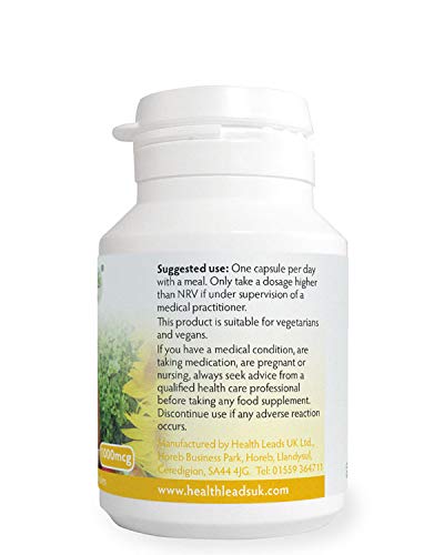 [Australia] - Folic Acid 1000mcg x 90 Capsules, Supports Normal Maternal Tissue Growth During Pregnancy, Prenatal, Magnesium Stearate Free, Formulated and Made in Wales 