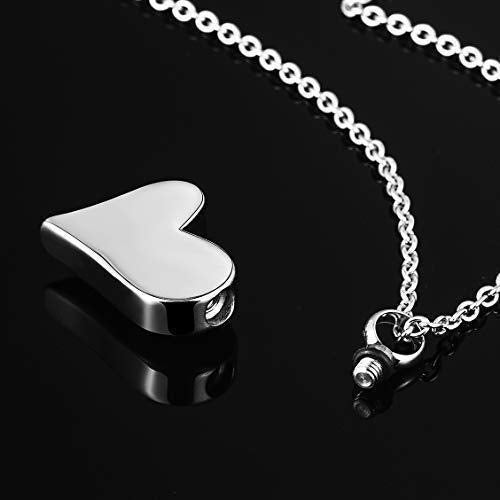 [Australia] - LuxglitterLin Forever In My Heart Urn Necklace Crystal Cremation Ash Holder Love charm Keepsake Memorial Jewelry White 