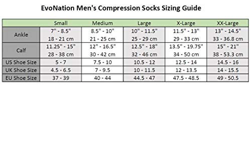 [Australia] - EvoNation Men’s Knee High 20-30 mmHg Graduated Compression Socks – Moderate Pressure Compression Garment Brown X-Large (1 Pair) 