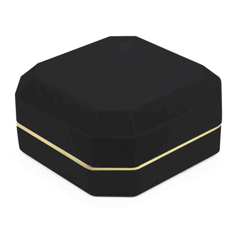 [Australia] - AVESON Luxury Bracelet Box, Velvet Jewelry Box Storage Case Organizer Holder with LED Light, Black 