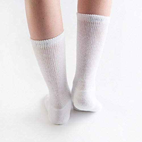 [Australia] - Doc Ortho Ultra Soft Loose Fit Diabetic Socks for Men and Women, 3 Pairs, Crew White X-Large 