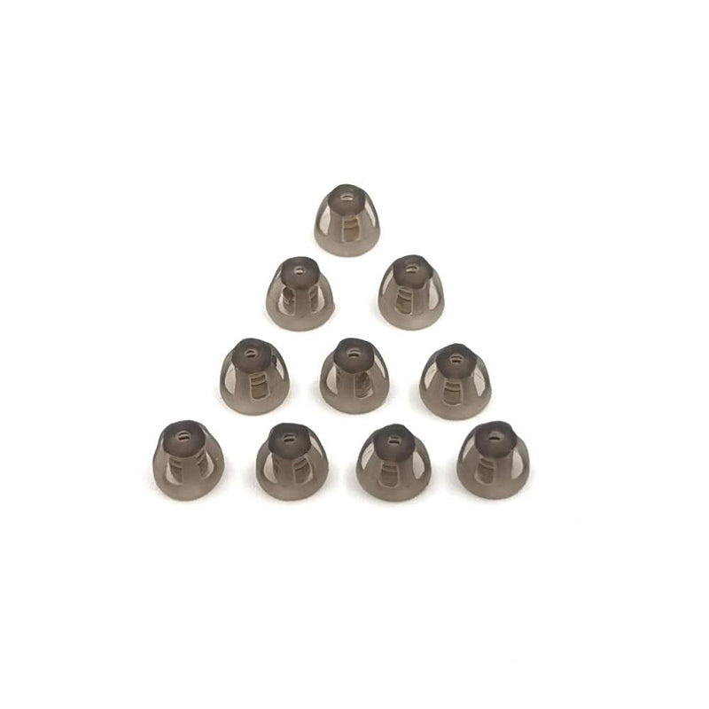 [Australia] - Hearing Aid Domes Smoky Gray Tips Ear Pieces Comfortable for Open Fit BTE Sound Amplifier PSAP Kit Invisible, except for RIC 5mm (S * 10) 