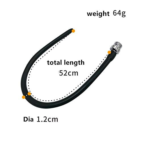 [Australia] - Silicone Nozzle Enema Attachment Reusable Douche Black Hose Nozzle (20 in) 