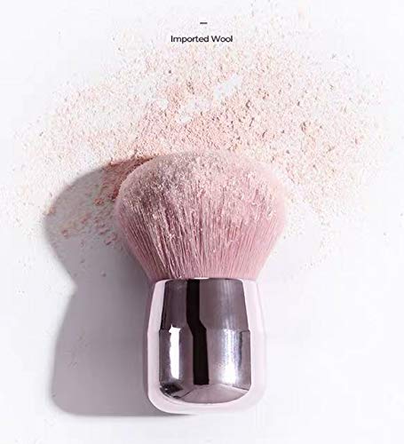 [Australia] - Portable Kabuki Brush Dome-shaped Powder Brush Face Blush Brush Nail Arts Brush Dust Remover Cleaner Brush (Pink)) 
