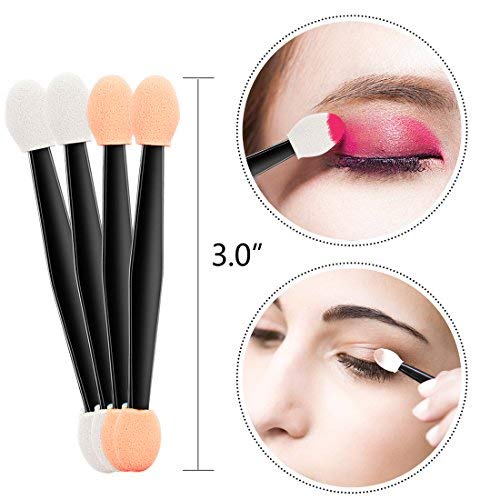 [Australia] - Amariver 200 Pack Disposable Eyeshadow Brush Sponge Tipped Oval Makeup Tool Dual Sides Eyeshadow Brush Comestic Applicator for Girls Lady Women Daily Beauty(Black) 