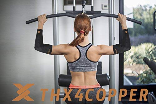 [Australia] - Thx4COPPER Elbow Compression Sleeve(2 Pieces) - 1Copper Infused Support –Guaranteed Recovery Copper Elbow Brace-Idea for Workouts, Sports, Golfers, Tennis Elbow, Arthritis, Tendonitis-Large Large (Pack of 2) 