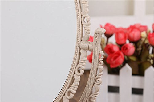[Australia] - XPXKJ Mirror 7-Inch Heart Shaped Mirror Tabletop Vanity Makeup Mirror Beauty Mirror with 3X Magnification Vintage Mirror, Bathroom Bedroom Dressing Mirror (Beige Heart-Shaped) Beige heart 
