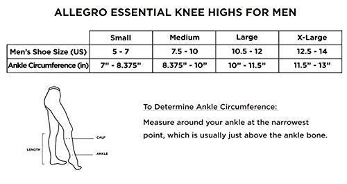 [Australia] - Allegro Men’s 8-15 mmHg Essential 122 Ribbed Compression Support Socks, Comfortable Support Garments for Men Black X-Large 