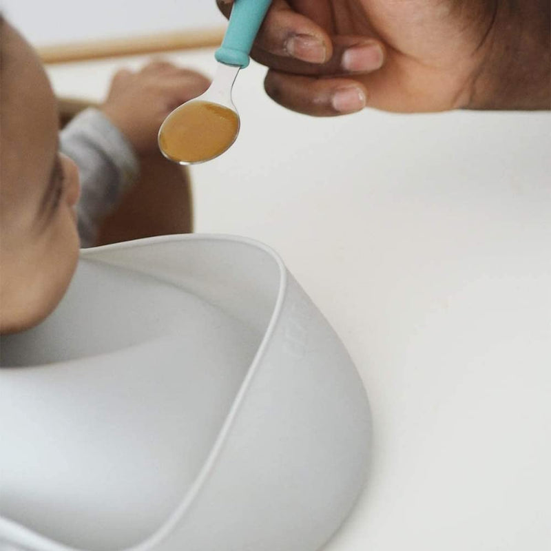 [Australia] - BEABA 2 Pack Waterproof Silicone Baby Bibs, Adjustable Neck Strap, Large Food Catcher Pocket, Soft, Lightweight, Ultra Soft, Easy to Clean, Light Mist/Airy Green, 913509 Airy Green & Light Mist 