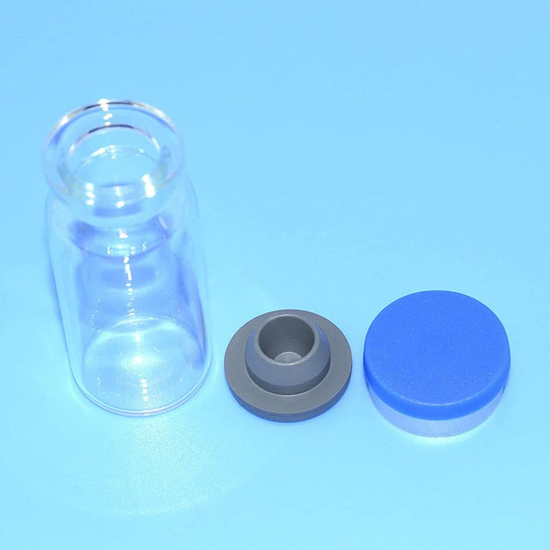 [Australia] - iplusmile 20pcs Glass Headspace Vials Flat Bottom Lab Vial with Plastic- Aluminum Flip Off Caps and Rubber Stoppers 10ml 