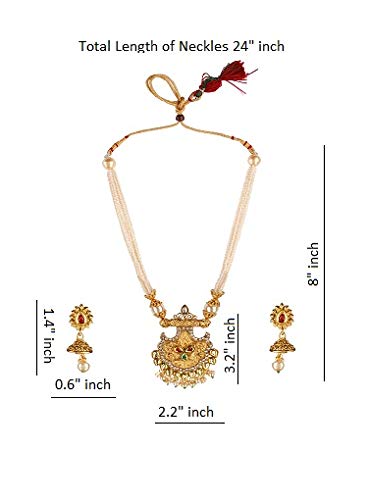 [Australia] - Efulgenz Indian Bollywood Traditional Rhinestone Faux Ruby Emerald Pearl Beaded Collar Strand Antique 18K Gold Tone Plated Necklace Jewelry Festive Costume Accessories for Women and Girls Style5 