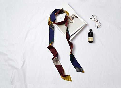 [Australia] - Upstore 1PCS Long 200cm/2.18 Yards Multifunction Women Lady Girl Skinny Thin Chiffon Long Tie Scarf -Silk Scarves Bag Band Belt Neckerchief for All Season Style C 