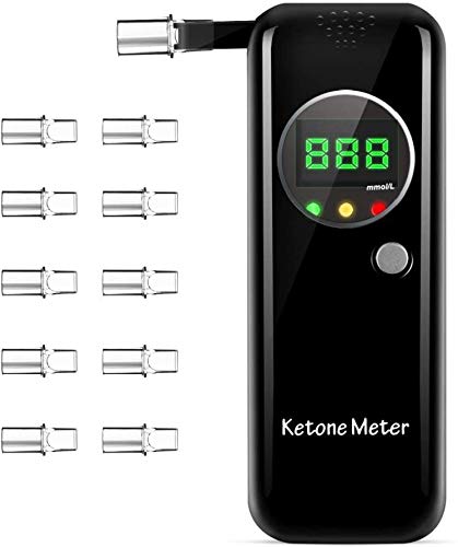[Australia] - Professional Portable Ketone Breath Meter, Ketone Breath Tester, Digital Ketone Breathalyzer with 10 Mouthpieces 