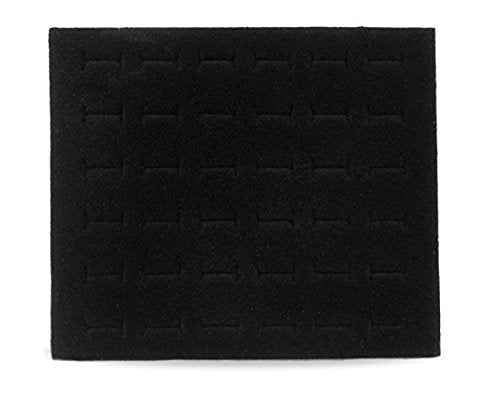 [Australia] - The Display Guys ~ 6pcs Deluxe Black Velvet Ring Foam 36 Slot Jewelry Travel Ring Insert Display Pad Holder 