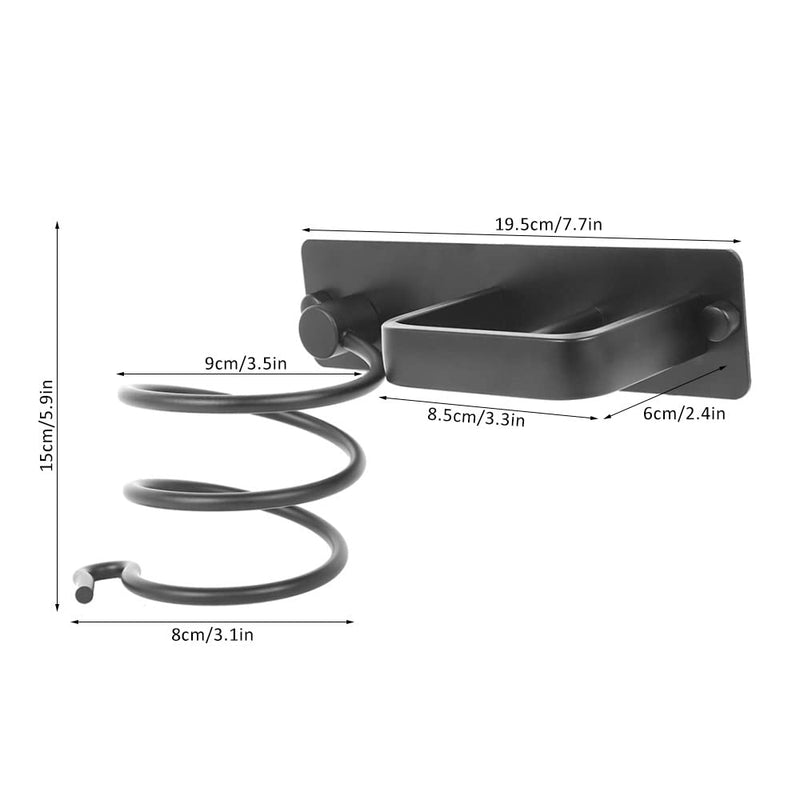 [Australia] - Hair Dryer Straightener Holder With Cable Tidy, Wall Mounted Metal Hair Dryer Hanger Hairdryer Holder Station for Dressing Table Professional Spiral Straightener 