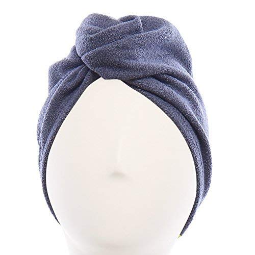 [Australia] - AQUIS - Original Hair Turban, Perfect Hands-Free Microfiber Hair Drying, Dark Grey (10 x 29 Inches) 