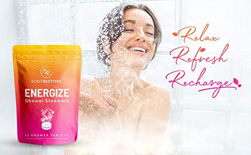 [Australia] - BodyRestore Shower Steamers (Pack of 12) Gifts for Women and Men - Grapefruit, Cocoa Orange & Citrus Essential Oil Scented Aromatherapy Shower Bomb, Morning Boost Shower Tablets 