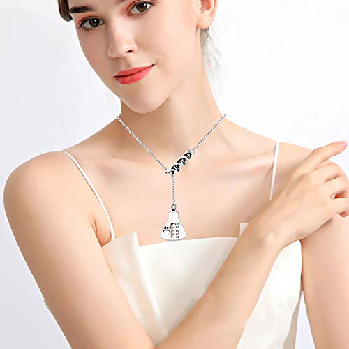 [Australia] - AKTAP DNA Earrings Science Flask Earrings DNA Double Helix Necklace Science Jewelry Chemistry Gifts Chemistry Biology DNA Lab Tech Charm Y Necklace 