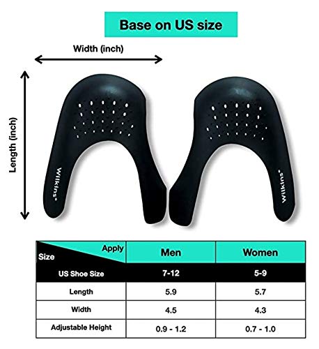 [Australia] - Wilkins Shoe Crease Protector - (1 pairs) Toe Box Decreaser And Crease Protectors Women ( US 5-9 ) Black 