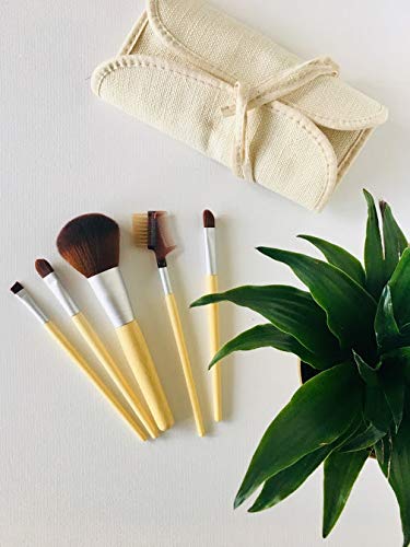 [Australia] - Honeybee Gardens Eco Friendly Professional Cosmetic Brush Set | Cruelty Free | Sustainable Bamboo Handles | Professional Quality 