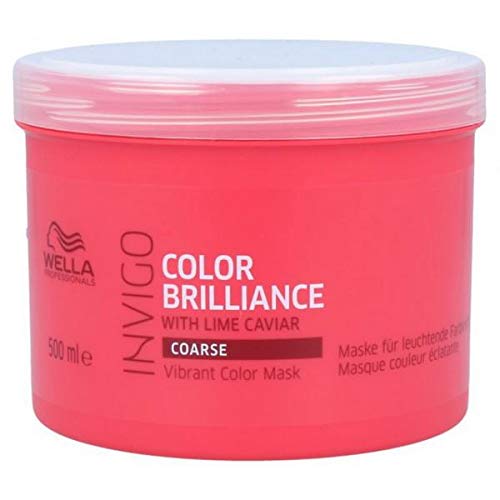 [Australia] - Wella Invigo Colour Brilliance Mask with Lime Caviar for Coarse Hair, 0.5504 kg 8005610633862 500 ml (Pack of 1) 