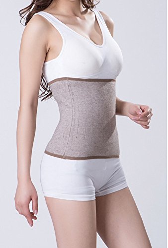 [Australia] - Men Women Soft Cashmere Waistband Kidney Binder Breathable Outdoor Sports Stomach Warming Protector Band Wrap Waist Back Brace Support Warmer Brown 