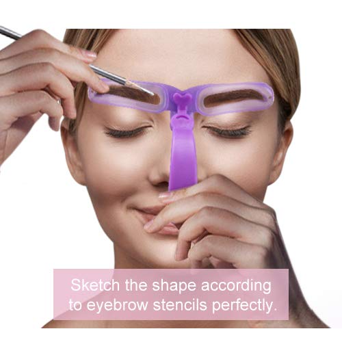[Australia] - Eyebrow Stencils, Eyebrow Template, Eyebrow Shaping Kit,8 Styles Reusable Eyebrow Stencil with Handle and Strap, Washable 