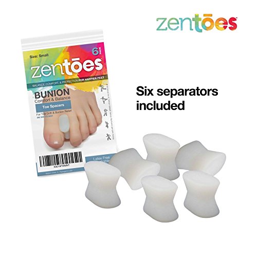 [Australia] - ZenToes 6 Pack Gel Toe Separators with No Loop for Bunions and Corns - Corrector Pads Provide Bunion Relief and Prevent Toe Rub (Small) Small (Pack of 6) 