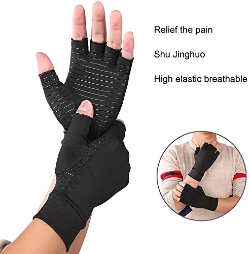 [Australia] - Copper Arthritis Gloves, Compression Gloves for Hands and Fingers Rehabilitation, Arthritis Gloves for Women Men Relief Hand Pain of Arthritis, Swelling, Carpal Tunnel - Size Large Large (1 Pair) 