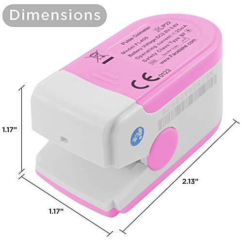 [Australia] - Facelake ® FL400P Pulse Oximeter with Carrying Case, Batteries, Neck/Wrist Cord - Pink 