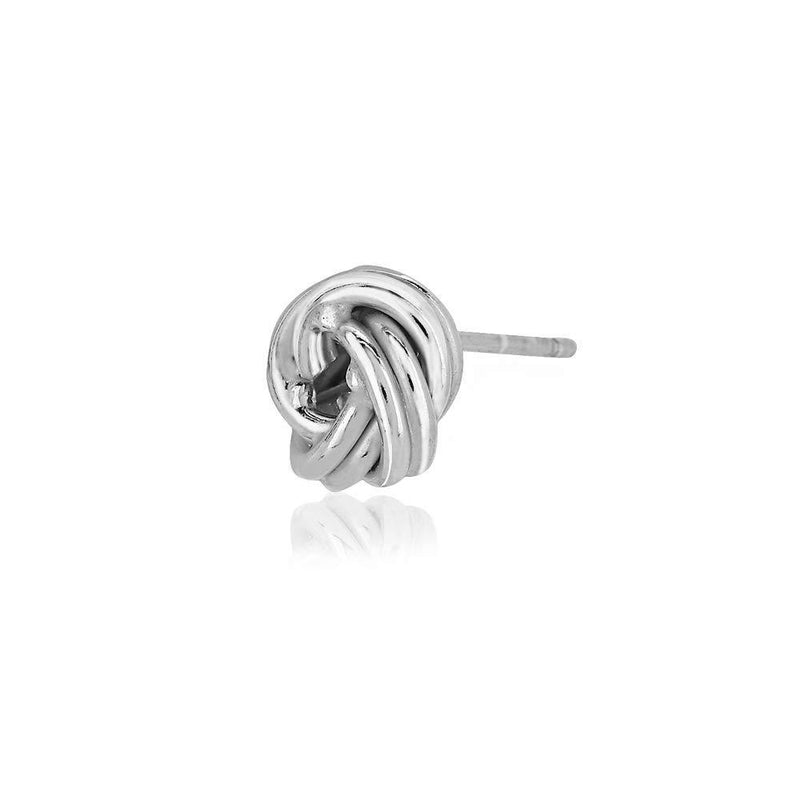 [Australia] - Vanbelle Rhodium Plated 925 Sterling Silver 10mm Knot Stud Earrings for Women and Girls 