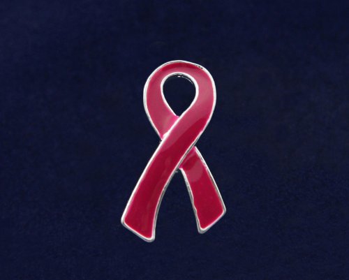 [Australia] - Fundraising For A Cause | Burgundy Large Flat Ribbon Shaped Pins – Burgundy Ribbon Pins for Sickle Cell Anemia, Myleoma Awareness, Meningitis and Hospice Awareness – Fundraising & Awareness 1 Piece 