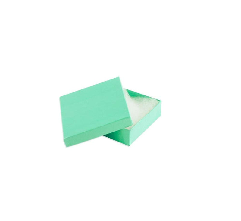 [Australia] - 20 Pack Cotton Filled Teal Blue Color Jewelry Gift and Retail Boxes 3 X 3 X 1 Inch Size by R J Displays 